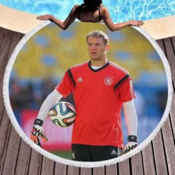 Top Ranked Football Player Manuel Neuer Round Beach Towel 1