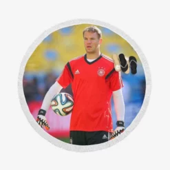 Top Ranked Football Player Manuel Neuer Round Beach Towel