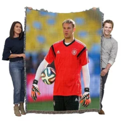 Top Ranked Football Player Manuel Neuer Woven Blanket