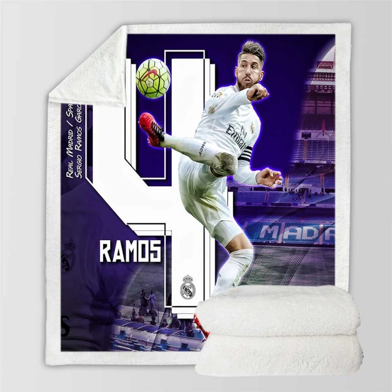 Top Ranked Footballer Sergio Ramos Sherpa Fleece Blanket