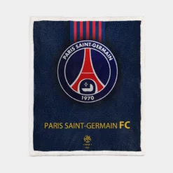 Top Ranked Ligue 1 Football Club PSG Logo Sherpa Fleece Blanket 1