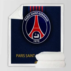 Top Ranked Ligue 1 Football Club PSG Logo Sherpa Fleece Blanket