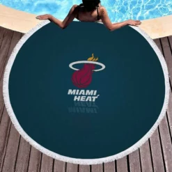 Top Ranked NBA Basketball Club Miami Heat Round Beach Towel 1