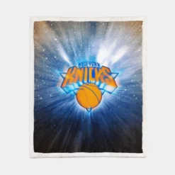 Top Ranked NBA Basketball Club New York Knicks Sherpa Fleece Blanket 1