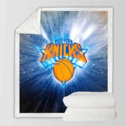 Top Ranked NBA Basketball Club New York Knicks Sherpa Fleece Blanket