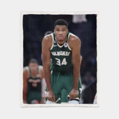 Top Ranked NBA Player Giannis Antetokounmpo Sherpa Fleece Blanket 1