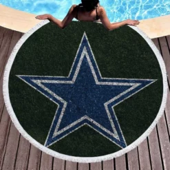 Top Ranked NFL Football Club Dallas Cowboys Round Beach Towel 1