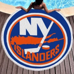 Top Ranked NHL Hockey Team New York Islanders Round Beach Towel 1