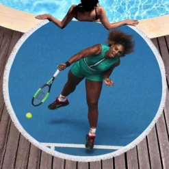 Top Ranked WTA Player Serena Williams Round Beach Towel 1