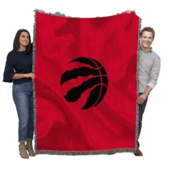 Toronto Raptors Black Logo Woven Blanket