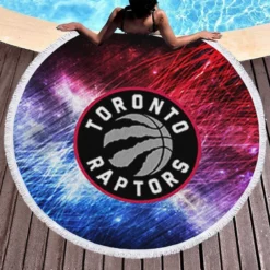 Toronto Raptors Logo Round Beach Towel 1