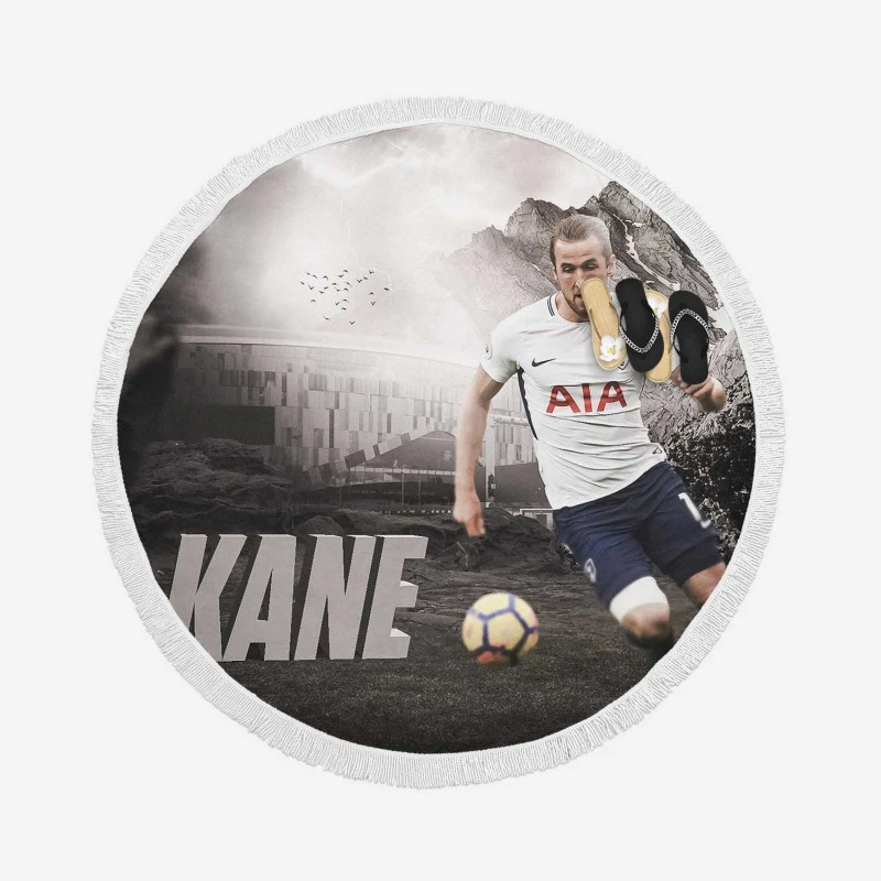 Tottenham English Player Harry Kane Round Beach Towel