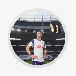 Tottenham Hotspur F C Soccer Player Gareth Bale Round Beach Towel