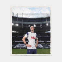 Tottenham Hotspur F C Soccer Player Gareth Bale Sherpa Fleece Blanket 1