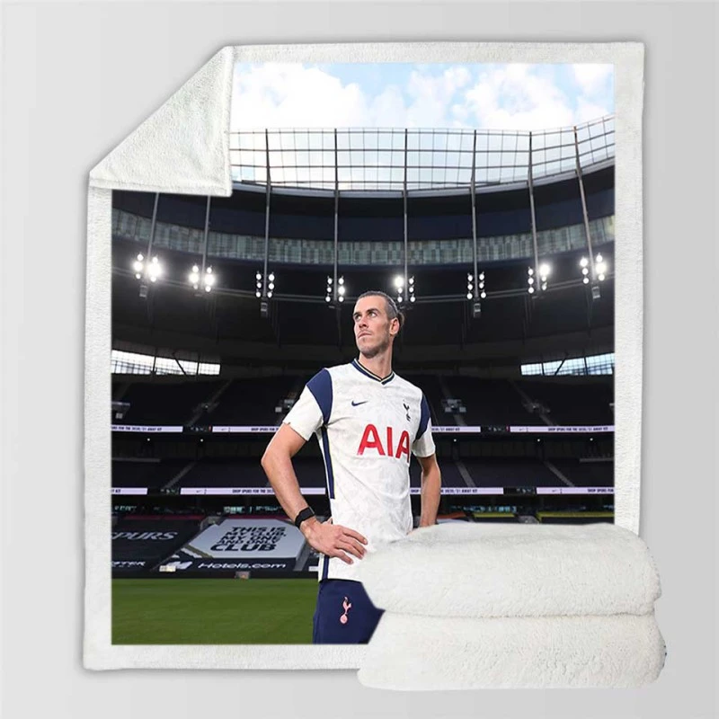 Tottenham Hotspur F C Soccer Player Gareth Bale Sherpa Fleece Blanket