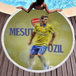 UEFA Champions League Arsenal Player Mesut Ozil Round Beach Towel 1