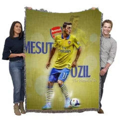 UEFA Champions League Arsenal Player Mesut Ozil Woven Blanket