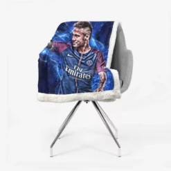 UEFA Champions League Footballer Neymar Jr Sherpa Fleece Blanket 2