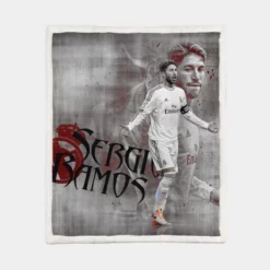 UEFA Champions League Player Sergio Ramos Sherpa Fleece Blanket 1