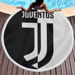 UEFA Champions Leagues Club Juventus Logo Round Beach Towel 1