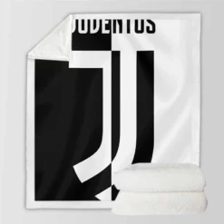 UEFA Champions Leagues Club Juventus Logo Sherpa Fleece Blanket