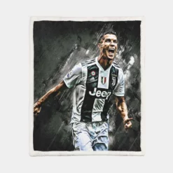 UEFA Champions Leagues Cristiano Ronaldo Sherpa Fleece Blanket 1