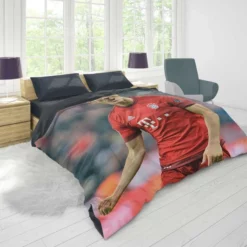 UEFA Cup Football Player Robert Lewandowski Duvet Cover 1