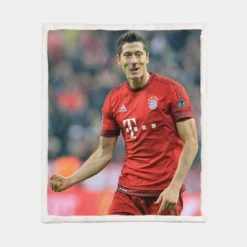 UEFA Cup Football Player Robert Lewandowski Sherpa Fleece Blanket 1