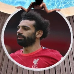 UEFA Cup Footballer Mohamed Salah Round Beach Towel 1