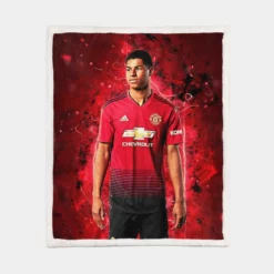 UEFA Cup Winners Cup Footballer Marcus Rashford Sherpa Fleece Blanket 1