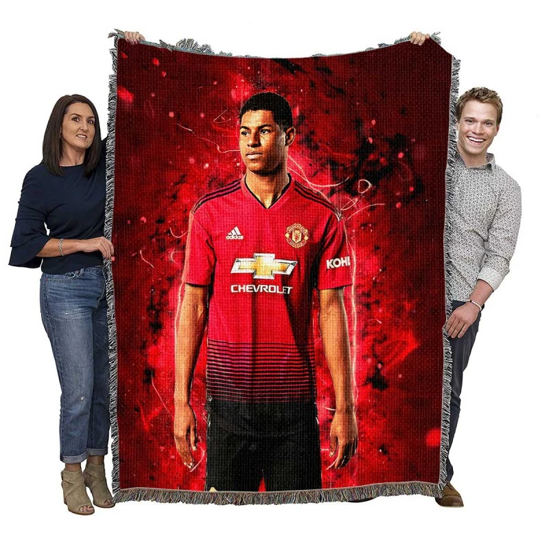 UEFA Cup Winners Cup Footballer Marcus Rashford Woven Blanket