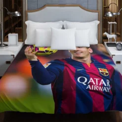 UEFA Cup Winners Cup Lionel Messi Duvet Cover