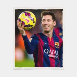 UEFA Cup Winners Cup Lionel Messi Sherpa Fleece Blanket 1