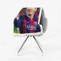 UEFA Cup Winners Cup Lionel Messi Sherpa Fleece Blanket 2