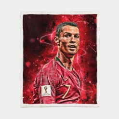 UEFA Euro Footballer Cristiano Ronaldo Sherpa Fleece Blanket 1