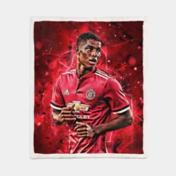 UEFA Europa League Footballer Marcus Rashford Sherpa Fleece Blanket 1