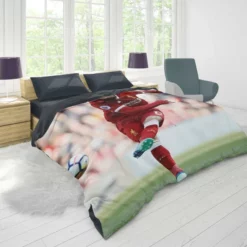 UEFA Super Cup Soccer Player Mohamed Salah Duvet Cover 1