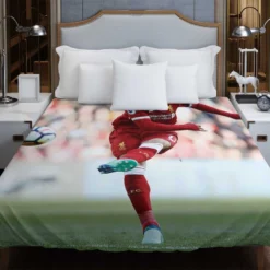 UEFA Super Cup Soccer Player Mohamed Salah Duvet Cover