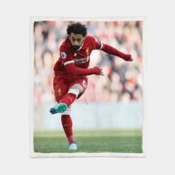 UEFA Super Cup Soccer Player Mohamed Salah Sherpa Fleece Blanket 1