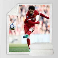 UEFA Super Cup Soccer Player Mohamed Salah Sherpa Fleece Blanket