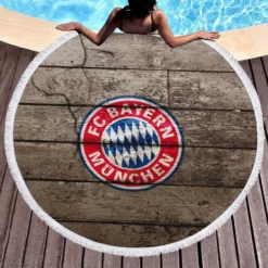 UEFA Super Cups FC Bayern Munich Soccer Club Round Beach Towel 1