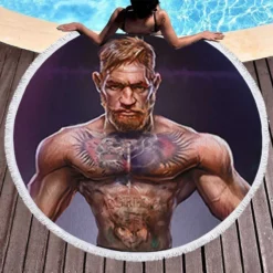 UFC Conor McGregor Ireland Wresling Player Round Beach Towel 1