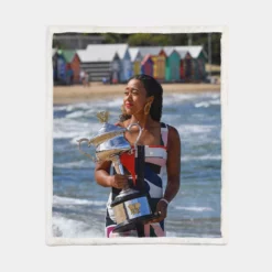 US Open Tennis Player Naomi Osaka Sherpa Fleece Blanket 1