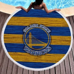 Ultimate Basketball Team Golden State Warriors Logo Round Beach Towel 1