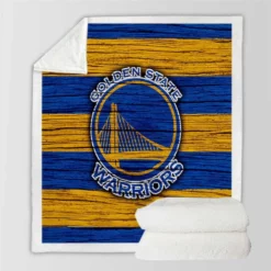 Ultimate Basketball Team Golden State Warriors Logo Sherpa Fleece Blanket