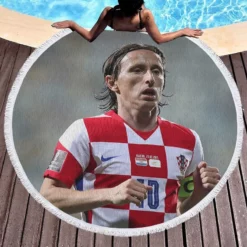 Ultimate Croation Soccer Player Luka Modric Round Beach Towel 1