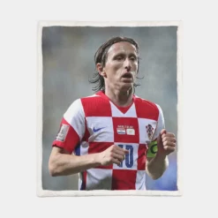 Ultimate Croation Soccer Player Luka Modric Sherpa Fleece Blanket 1