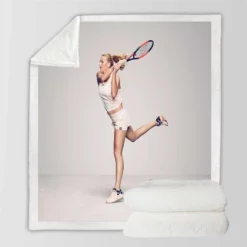 Ultimate Czech Tennis Player Petra Kvitova Sherpa Fleece Blanket
