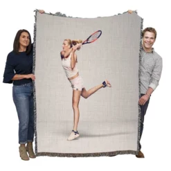 Ultimate Czech Tennis Player Petra Kvitova Woven Blanket
