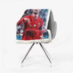 Ultimate Forward Football Player Cristiano Ronaldo Sherpa Fleece Blanket 2